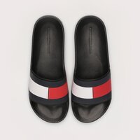 Męskie klapki TOMMY HILFIGER RUBBER TH FLAG POOL SLIDE fm0fm04263bds kolor czarny