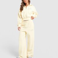 Spodnie damskie NIKE SPODNIE W NK PHNX FLC HR WIDE LEG GLS io1297-744 kolor żółty