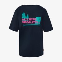 Koszulka damska TIMBERLAND T-SHIRT SS OUT HERE BACK GRAPHIC TEE tb0a6aq94331 kolor granatowy