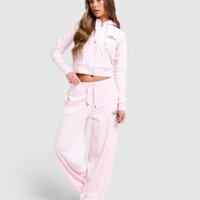 Spodnie damskie JUICY COUTURE SPODNIE ANGEL VLR DMNT WIDE PANT PNK jcjdw440381 kolor różowy