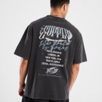 Koszulka męska SUPPLY&DEMAND T-SHIRT CHROME STAR TEE BLK-BLK suptm17699007 kolor czarny