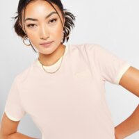 Koszulka damska FILA T-SHIRT SLIM RINGER T PNK/WH darwinpink kolor różowy