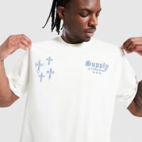 Koszulka męska SUPPLY&DEMAND T-SHIRT CROSSES TEE GRY-VGY suptm18373325 kolor biały