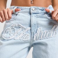 Spodnie damskie HOODRICH SPODNIE FRONT SCRIPT JEAN L'BLU hw01250324 kolor niebieski