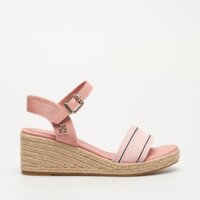 Klapki damskie TOMMY HILFIGER SHIRTING WEDGE SANDAL fw0fw078870kp kolor różowy