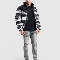 Spodnie męskie SUPPLY&DEMAND SPODNIE SLIM RIPPED JEANS RHINESTONE suptm18038741 kolor szary