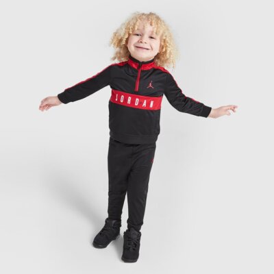 JORDAN KOMPLET POLY 1/4 ZIP ST BLK/RED B