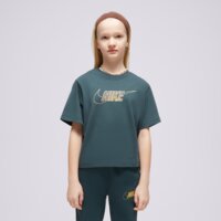 Koszulka dziecięca NIKE T SHIRT G NSW TEE BOXY METALLIC HBR GIRL fj6785-328 kolor zielony