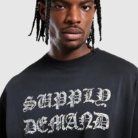 Koszulka męska SUPPLY&DEMAND T-SHIRT GLITTER TEE BLK-BLK suptm18431007 kolor czarny