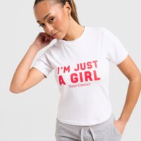 Koszulka damska JUICY COUTURE T-SHIRT JUST A GIRL T WHT/RED jcjdw379914 kolor biały