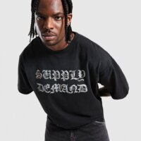Koszulka męska SUPPLY&DEMAND T-SHIRT GLITTER TEE BLK-BLK suptm18431007 kolor czarny