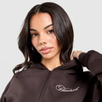 Damska bluza HOODRICH BLUZA ROZPINANA Z KAPTUREM POISE CROP FZ hw04250267 kolor brązowy