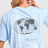 Koszulka męska THE NORTH FACE T-SHIRT M ENERGY GLOBE REGULAR SS nf0a8gxj84i1 kolor niebieski