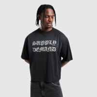 Koszulka męska SUPPLY&DEMAND T-SHIRT GLITTER TEE BLK-BLK suptm18431007 kolor czarny