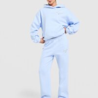 Damska bluza NIKE BLUZA Z KAPTUREM W NK STUDIO FLC OS GLS iu3725-407 kolor niebieski