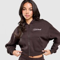 Damska bluza HOODRICH BLUZA ROZPINANA Z KAPTUREM POISE CROP FZ hw04250267 kolor brązowy