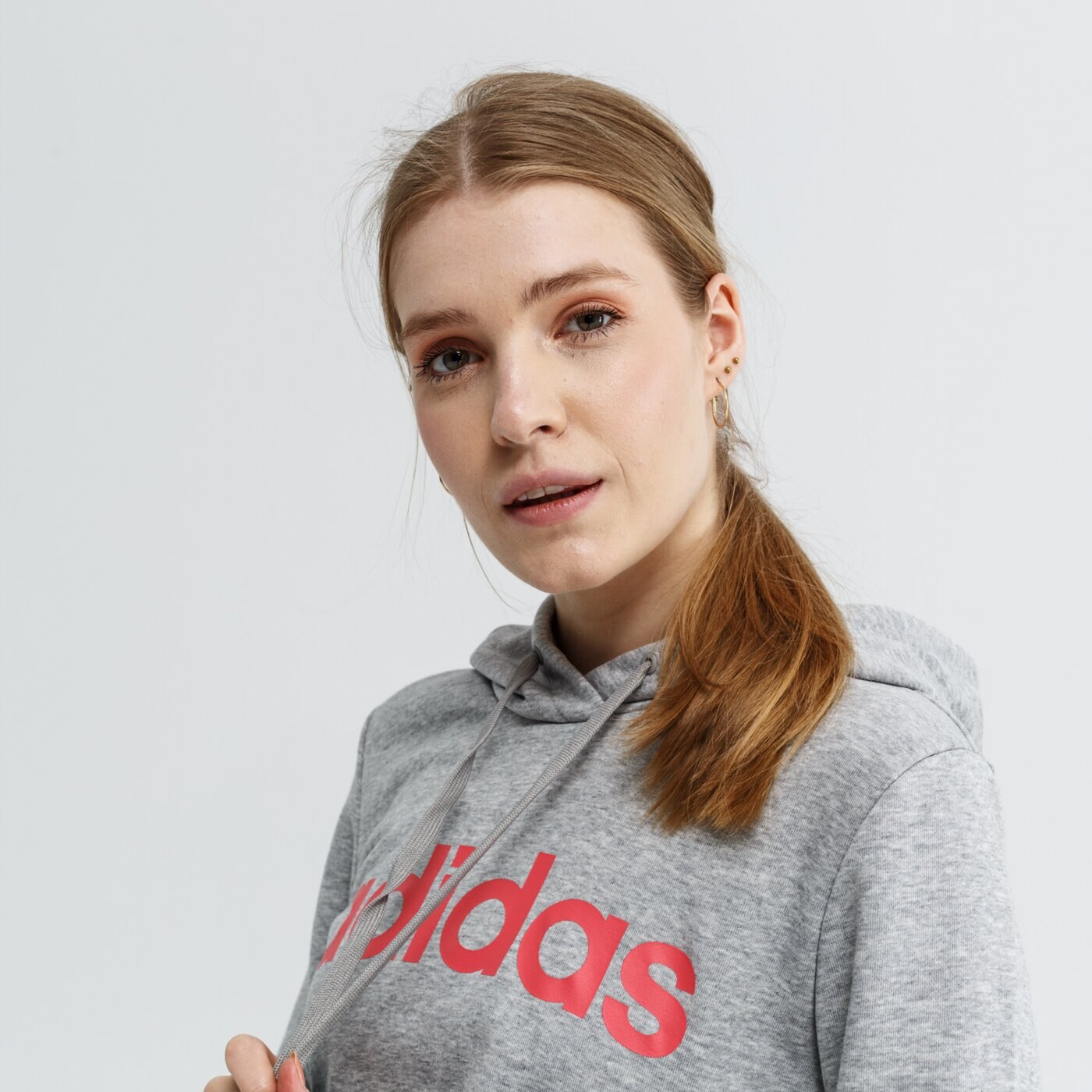 ADIDAS BLUZA W E LIN OH HD (DU0645) Damskie | cena 129,99 PLN, kolor SZARY | Bluzy adidas