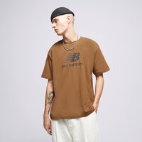 Koszulka męska NEW BALANCE T-SHIRT S/S ESSENTIALS STACKED mt31541dhe kolor brązowy