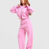 Spodnie damskie NIKE SPODNIE W NSW PHNX FLC HR WIDE LEG ih1011-621 kolor różowy