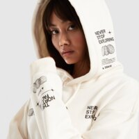 Damska bluza THE NORTH FACE BLUZA Z KAPTUREM OVERSIZE LOCATION nf0a8f7rqli1 kolor beżowy