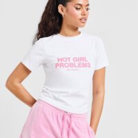 Koszulka damska JUICY COUTURE T-SHIRT HOT GIRL T WHT/PNK jcjdw381117 kolor biały