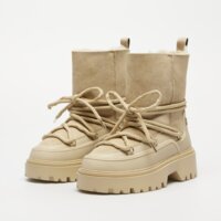 Damskie buty TOMMY HILFIGER REAL SHEARLING LACE-UP fw0fw08085aeg kolor beżowy