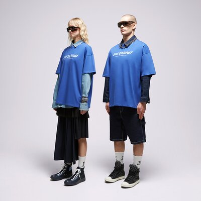 S.NOW JOB SIZEER T SHIRT "SLAY"-BLUE