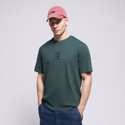 TIMBERLAND T-SHIRT NEW SMALL LOGO PRINT SS TEE GREEN GABLES