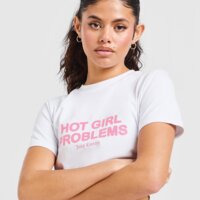 Koszulka damska JUICY COUTURE T-SHIRT HOT GIRL T WHT/PNK jcjdw381117 kolor biały