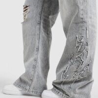Spodnie damskie HOODRICH SPODNIE JEANS SPARK APPLIQUE hw04250183 kolor szary