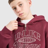 Bluza dziecięca UNLIKE HUMANS BLUZA ROZPINANA Z KAPTUREM INTER ulhtjb10373660 kolor bordowy