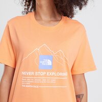 Koszulka damska THE NORTH FACE T-SHIRT MOUNTAIN OUTLINE SS R CORAL nf0a858hn6m1 kolor pomarańczowy