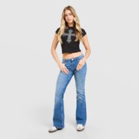 Spodnie damskie JUICY COUTURE SPODNIE LOW RISE WASHED DENIM DMNT jcjdw531128 kolor niebieski