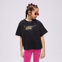 Koszulka dziecięca NIKE T SHIRT G NSW TEE BOXY METALLIC HBR GIRL fj6785-010 kolor czarny