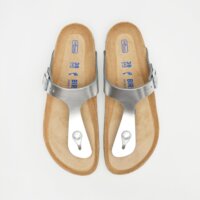 Klapki damskie BIRKENSTOCK GIZEH SFB LENA 1003675 kolor srebrny