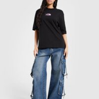 Koszulka damska THE NORTH FACE T-SHIRT GLOBE GRPH BF T BLK/PNK nf0a8cbvdvi1 kolor czarny