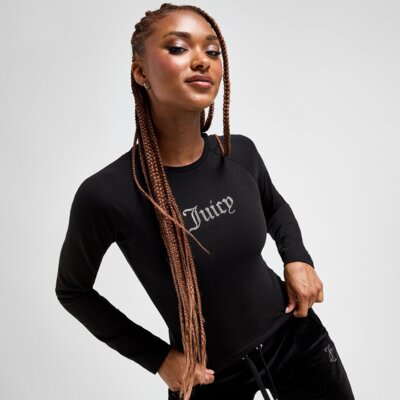 JUICY COUTURE TOP DMNT SLIM LS T BLK