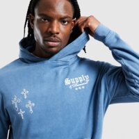 SUPPLY&DEMAND BLUZA Z KAPTUREM CROSSES HD BLU-CPBL suptm18371053 kolor niebieski