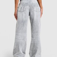 Spodnie damskie HOODRICH SPODNIE SPARK APPLIQ JEAN L'GRY hw04250183 kolor szary