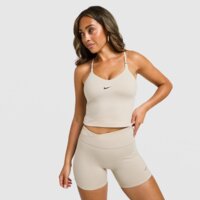 Top damski NIKE BRA W NK INDY BRA TANK GLS iw1606-236 kolor beżowy