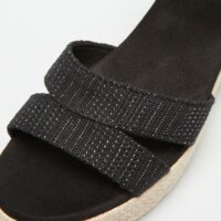 Klapki damskie TOMS BLACK METALLIC LINEN STRIPE  10020749 kolor czarny
