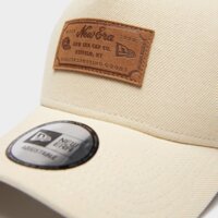 Męska czapka z daszkiem NEW ERA CZAPKA DENIM LEATHER PATCH TRUCKER NONE 60856333 kolor beżowy