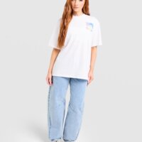 Koszulka damska THE NORTH FACE T-SHIRT OVERSIZE MOUNTAIN PRISM nf0a8h88fn41 kolor biały