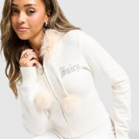 Damska bluza JUICY COUTURE BLUZA ROZPINANA Z KAPTUREM KNIT jcjdw5651005 kolor biały