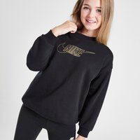 Bluza dziecięca NIKE BLUZA G NSW CLUB FLC BF CREW LS SHNE GIRL fj6161-010 kolor czarny