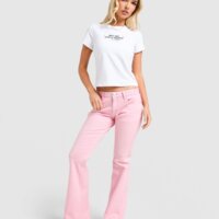 Koszulka damska JUICY COUTURE T-SHIRT RODEO DMNT BABY T WHT jcjdw427117 kolor biały