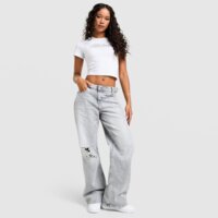 Spodnie damskie HOODRICH SPODNIE JEANS SPARK APPLIQUE hw04250183 kolor szary