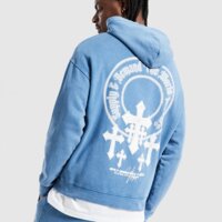 SUPPLY&DEMAND BLUZA Z KAPTUREM CROSSES HD BLU-CPBL suptm18371053 kolor niebieski