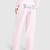 Spodnie damskie JUICY COUTURE SPODNIE ANGEL VLR DMNT WIDE PANT PNK jcjdw440381 kolor różowy
