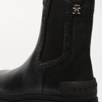 Damskie buty TOMMY HILFIGER FEMININE FELT CHELSEA BOOTIE fw0fw07655bds kolor czarny